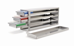 Picture of Racks with Sliders, for cryo boxes, stainless steel