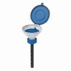 Picture of Safety funnels with hinged lid, V2.0, white/blue, HDPE