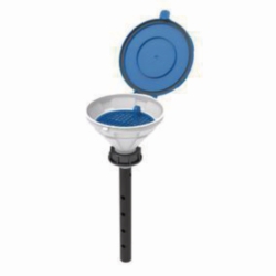 Picture of Safety funnels with hinged lid, V2.0, white/blue, HDPE