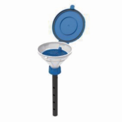 Picture of Safety funnels with hinged lid, V2.0, white/blue, HDPE