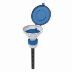 Picture of Safety funnels with hinged lid, V2.0, white/blue, HDPE