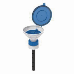 Picture of Safety funnels with hinged lid, V2.0, white/blue, HDPE