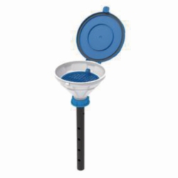 Picture of Safety funnels with hinged lid, V2.0, white/blue, HDPE