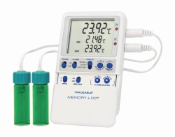 Picture of Temperature data logger Traceable<sup>&reg;</sup> Memory-Loc&trade;, with 2 vaccine bottle probes