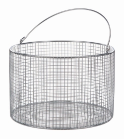 Afbeelding Wire baskets with handle, round, stainless steel