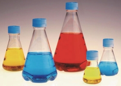 Picture of Disposable Erlenmeyer Flasks Nalgene&trade; with vented closure, PETG, sterile, with flat bottom