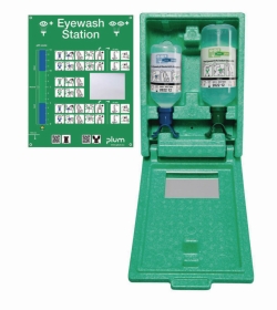 Picture of Eyewash Emergency Station, Wall-Mounting with DUO eye wash bottle