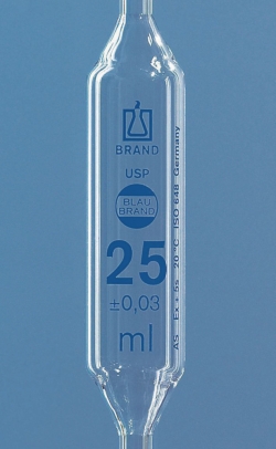 Picture of Volumetric pipettes, USP, class AS, AR-glass<sup>&reg;</sup>, blue graduation