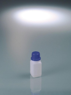 Picture of Narrow mouth square bottles, HDPE, with tamper-evident screw cap