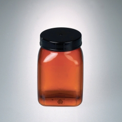 Picture of Square wide-mouth containers, PVC, amber