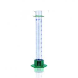 Picture of Measuring Cylinder with Plastic Socket, DURAN<sup>&reg;</sup>, class B, Blue Graduation