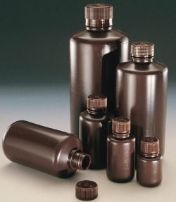 Picture of Narrow-mouth bottles Nalgene&trade; Economy, HDPE, with screw cap, PP, brown