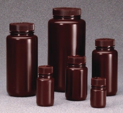 Image Wide-mouth bottle Nalgene&trade; Economy, HDPE, with screw cap, PP, brown