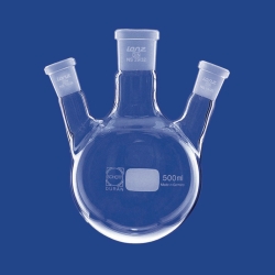 Изображение Three-neck round-bottom flasks, side necks angled, DURAN<sup>&reg;</sup>