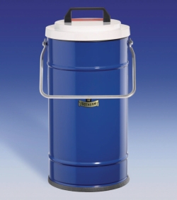 Picture of Dewar flasks, cylindrical, metal container with carrying handle