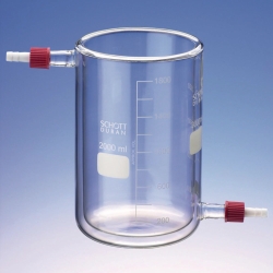 Picture of Beakers, glass, jacketed wiht PTFE-Olive, type T-GL