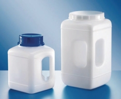 Изображение Wide-mouth square bottles, 311 series, HDPE, with closure