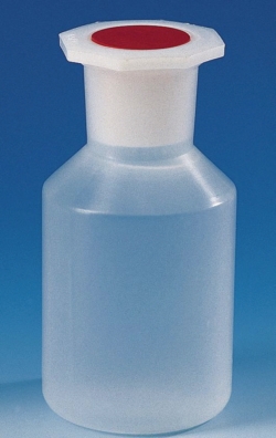 Picture of Sloping shoulder reagent bottles, wide-mouth, PP, with octagonal-knob cap