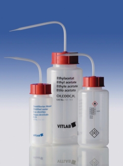 Picture of VITsafe&trade; safety wash bottles, wide-mouth, PP/LDPE