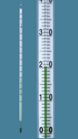 Picture of General purpose thermometer, enclosed-scale type, green filling