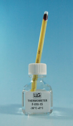 Picture of LLG-Exact-Temp Standard thermometers, red spirit-filled