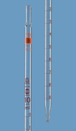 Picture of Graduated pipettes, total delivery, AR-glass<sup>&reg;</sup>, class AS, amber graduations, type 3