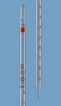 Picture of Graduated pipettes, total delivery, AR-glass<sup>&reg;</sup>, class B, amber graduations, type 3