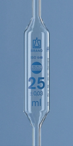 Picture of Volumetric pipettes, AR-glas<sup>&reg;</sup>, class AS, 2 marks, blue graduation