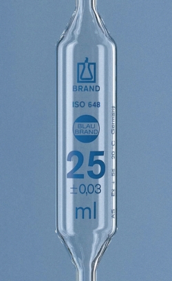Изображение Volumetric pipettes, AR-glas<sup>&reg;</sup>, class AS, 2 marks, blue graduation