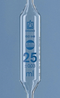 Picture of Volumetric pipettes, AR-glas<sup>&reg;</sup>, class AS, 2 marks, blue graduation