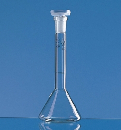 Picture of Volumetric trapezoidal flasks, borosilicate glass 3.3, class A, blue graduations