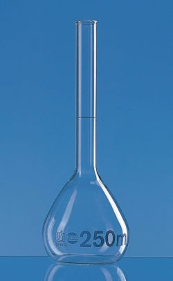 Picture of Volumetric flasks, boro 3.3, class A, with beaded rim, incl. ISO individual certificate