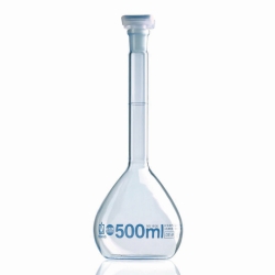 Picture of Volumetric flasks, boro 3.3, class A, blue graduations