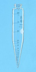 Picture of ASTM centrifuge tube, cylindrical, with conical base, borosilicate glass 3.3