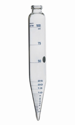 Picture of ASTM centrifuge tube, cylindrical, with conical base, borosilicate glass 3.3