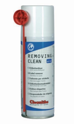 Picture of Removing Clean Spray, Label solvent