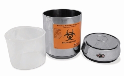 Picture of Disposal can biohazard, stainless steel, with motion sensor lid