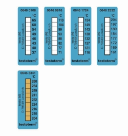 Picture of 8-step irreversible temperature strips testoterm<sup>&reg;</sup>