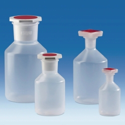 Picture of Sloping shoulder reagent bottles, wide-mouth, PP, with octagonal-knob cap