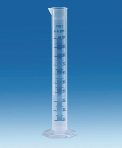 Picture of Measuring cylinders, PP, tall form, class B, blue moulded graduations