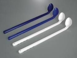 Picture of Disposable spoons, curved, long handle, PS, blue