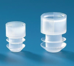 Picture of Grip stoppers for centrifuge tubes, round bottom, LDPE