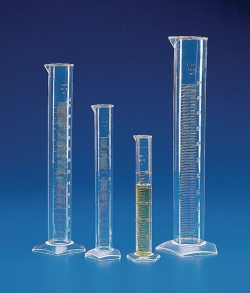 Picture of Measuring cylinders, PMP, tall form, class B, white graduations