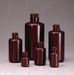 Picture of Narrow-mouth bottles Nalgene&trade;, with closure, HDPE, amber