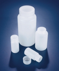 Immagine Wide-mouth bottles, HDPE, with screw cap, PP