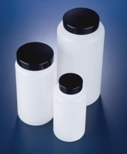 Bild von Wide mouth bottles, HDPE with screw cap, PP/PVDC