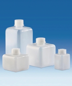 Picture of Square bottles, narrow-mouth, HDPE, with screw cap, LDPE