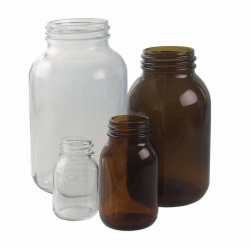 Picture of Wide-mouth bottles without closure, soda-lime glass, amber