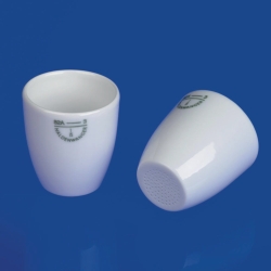 Picture of Gooch crucibles with perforated base, porcelain, wide shape