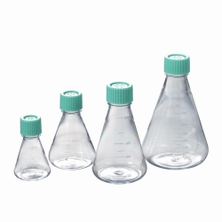 Picture of Erlenmeyer flasks, PETG, sterile, with plain bottom and vent cap